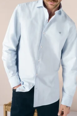 Camisa oxford liso manga larga