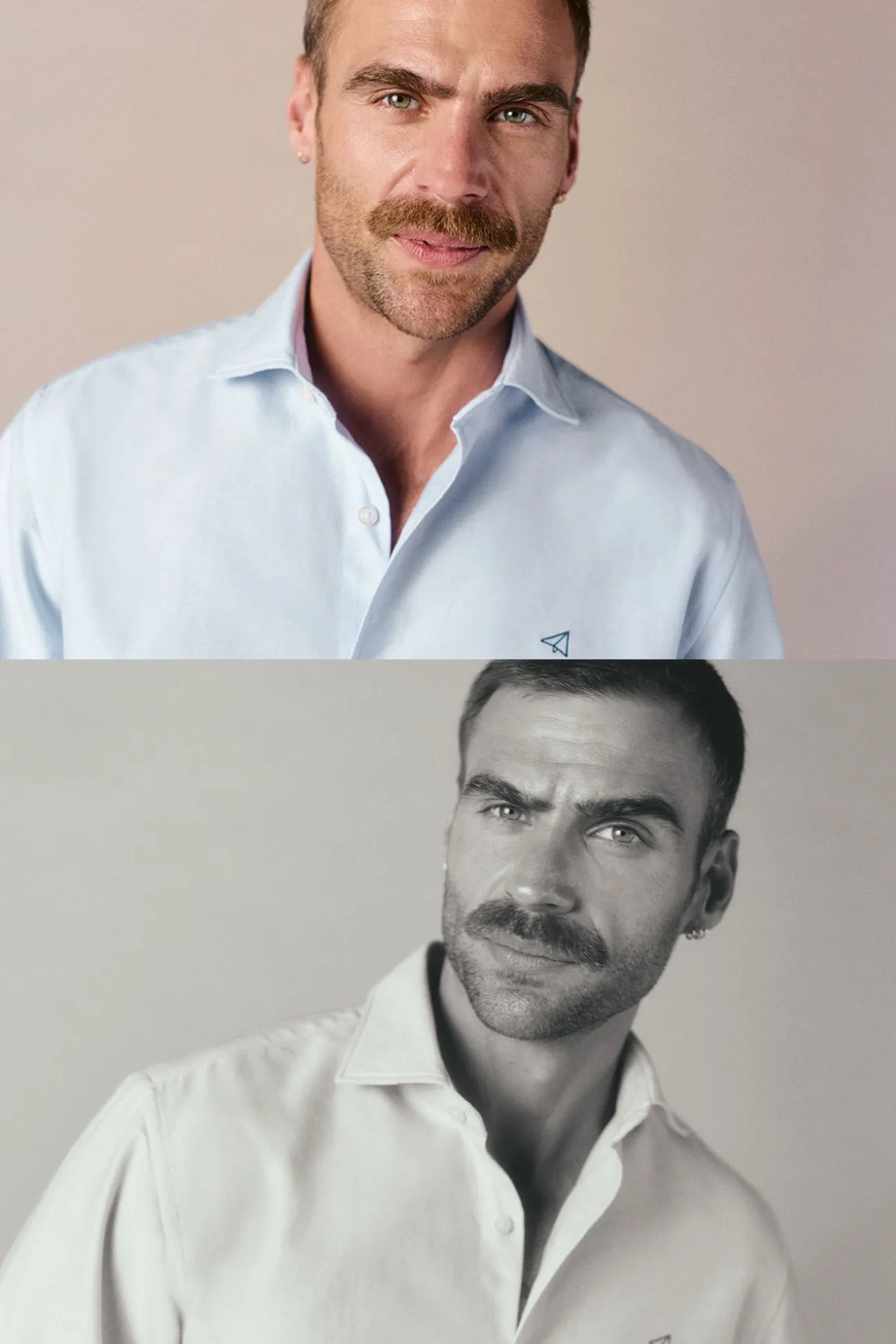 Camisa oxford liso manga larga