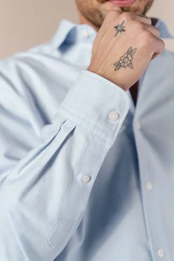 Camisa oxford liso manga larga