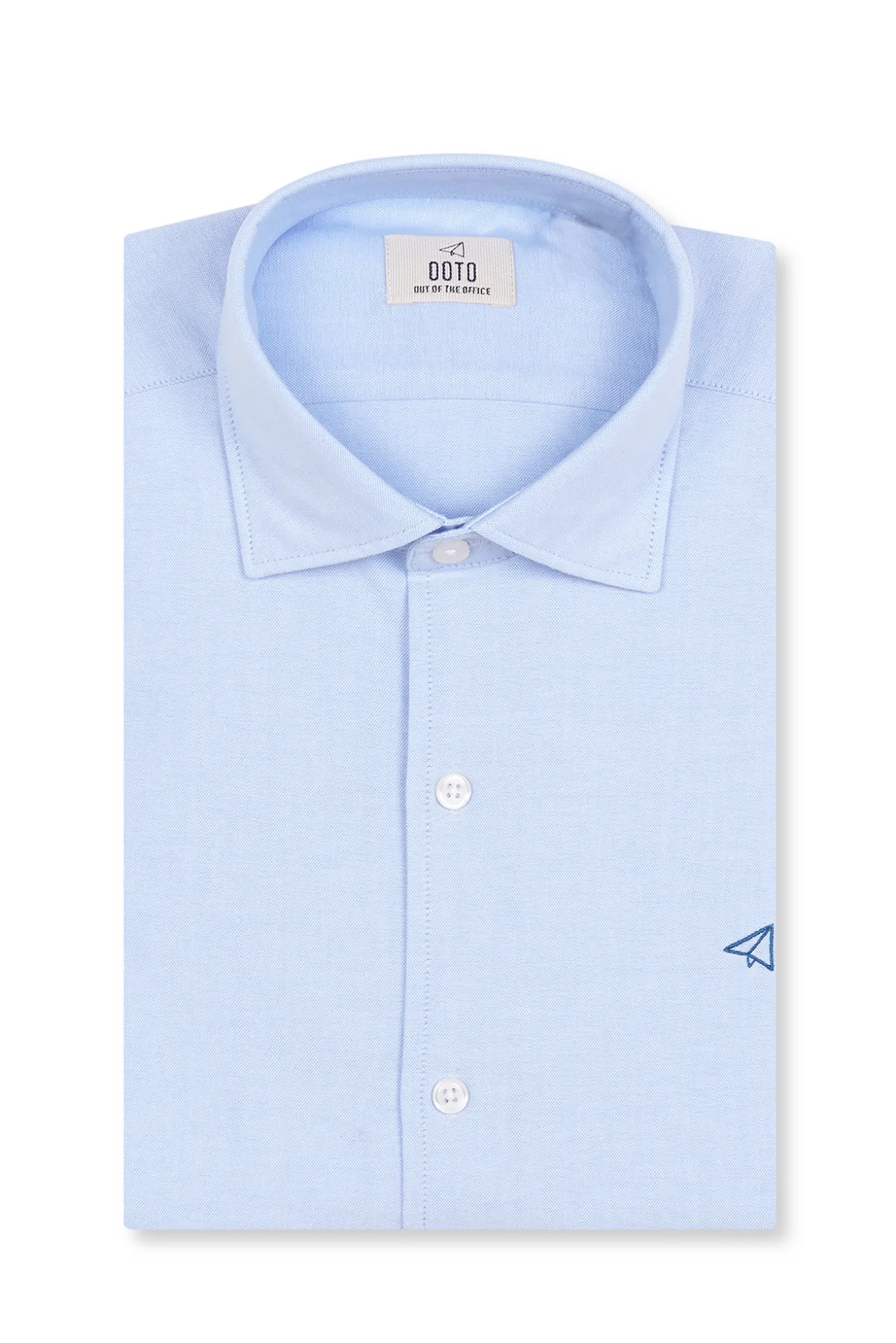 Camisa oxford liso manga larga