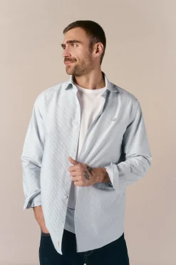 Camisa oxford raya candela manga larga
