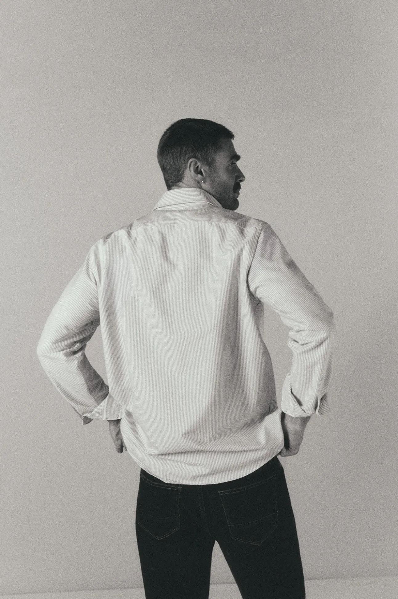 Camisa oxford raya candela manga larga