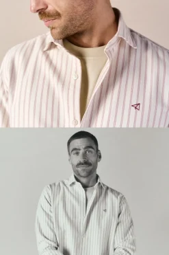 Camisa oxford rayas manga larga