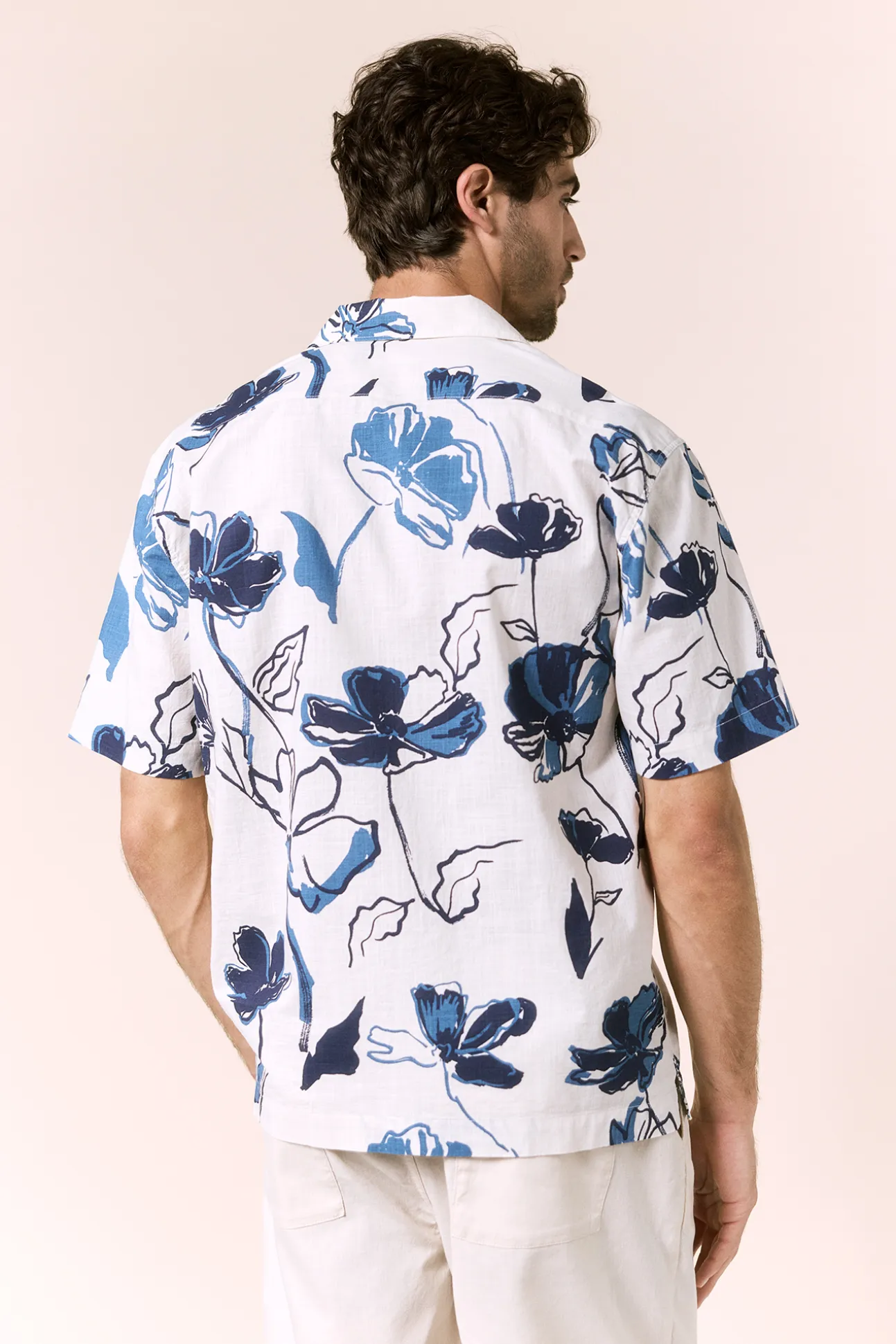 Camisa print algodón manga corta