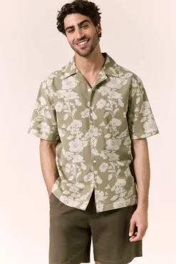 Camisa print algodón manga corta