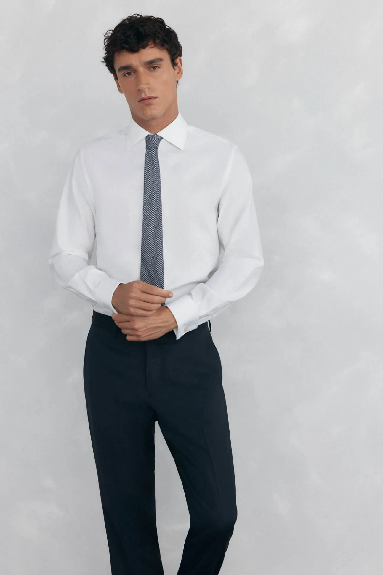 Camisa puño gemelos non iron + antimanchas
