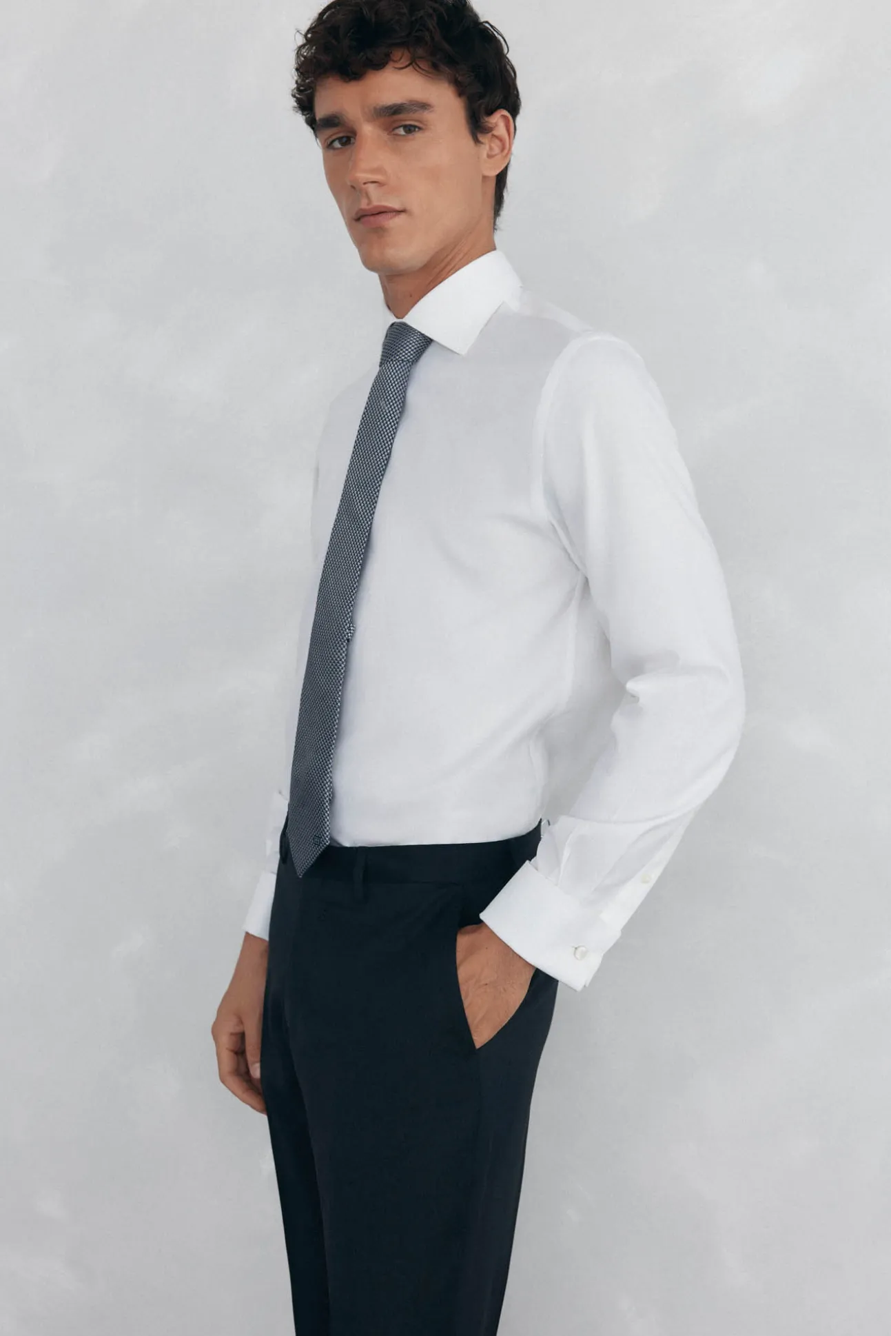 Camisa puño gemelos non iron + antimanchas