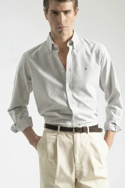 Camisa rayas oxford algodón