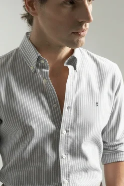 Camisa rayas oxford algodón