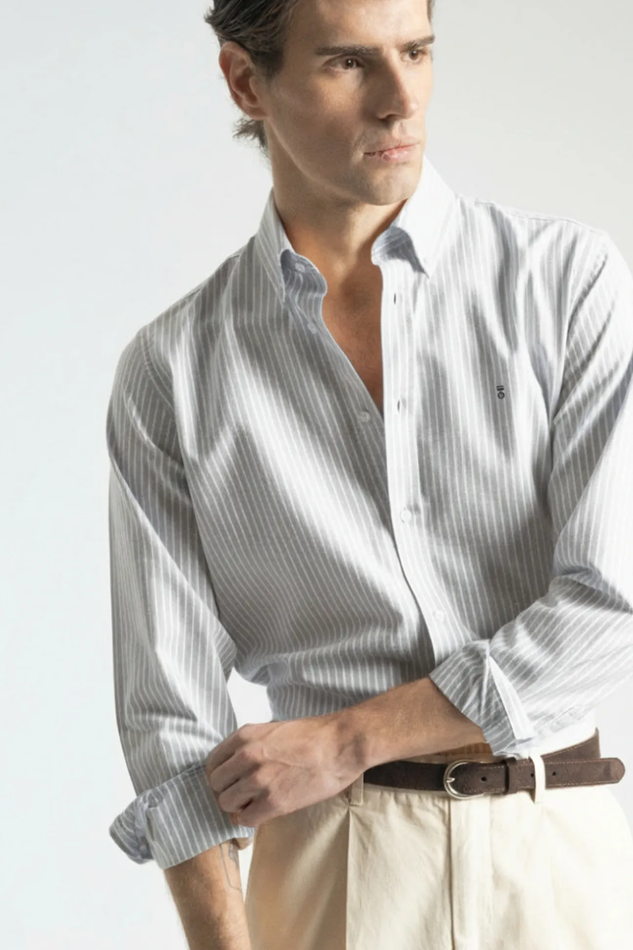Camisa rayas oxford algodón