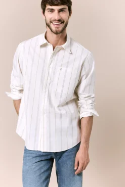 Camisa rayas popelín manga larga