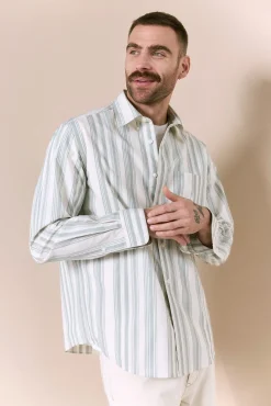 Camisa rayas popelín manga larga