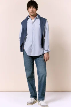 Camisa rayas popelín manga larga