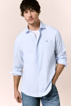 Camisa rayas popelín manga larga