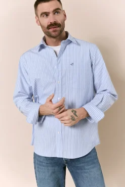 Camisa rayas popelín manga larga