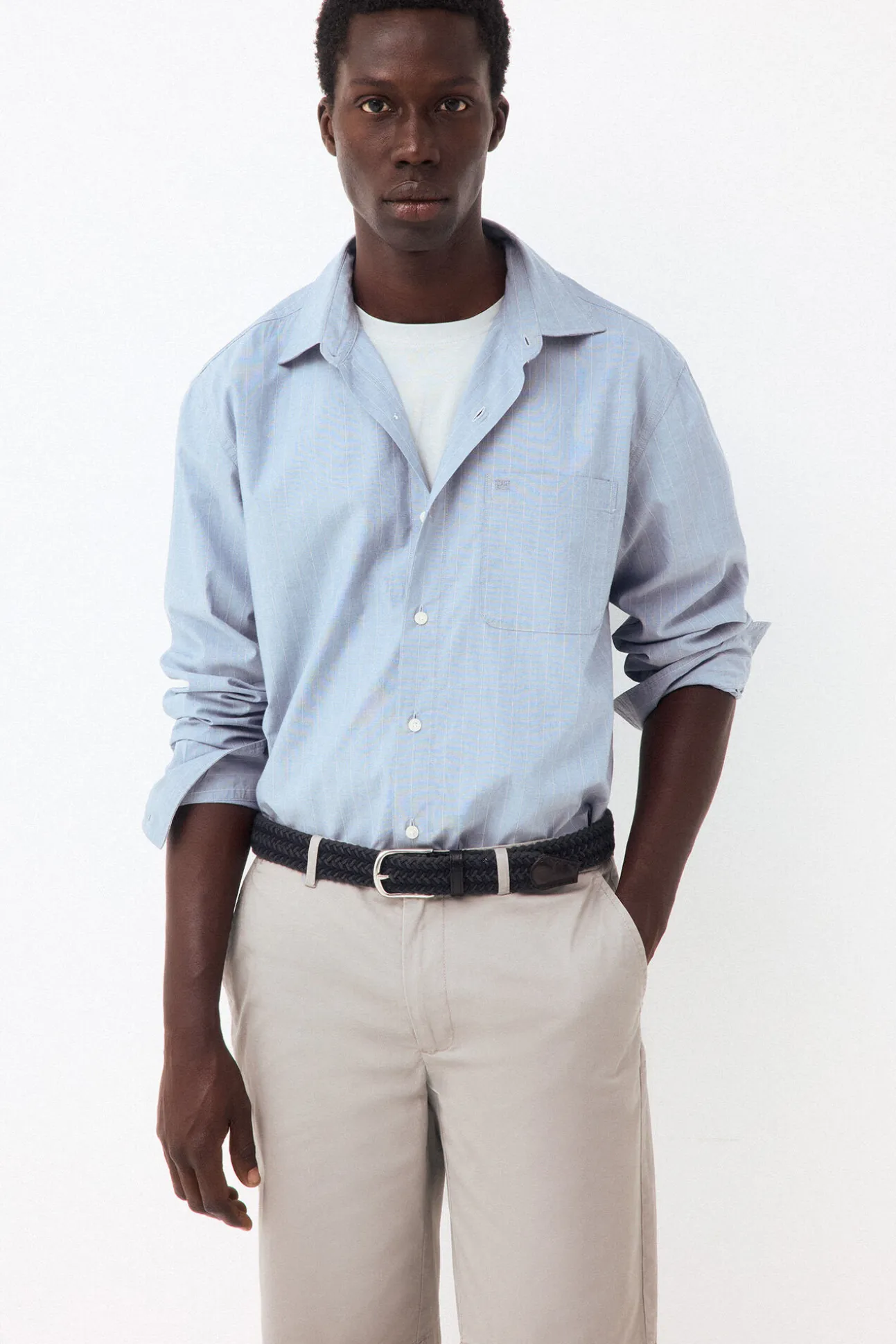 Camisa rayas popelín relax fit