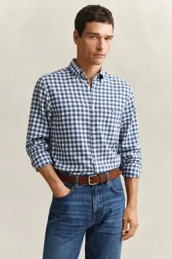 Camisa Regular Fit de algodón y lino