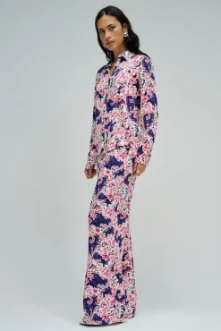 Camisa satinada con estampado