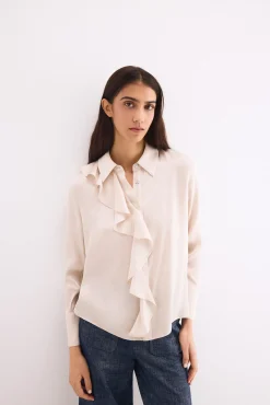 Camisa satén volante