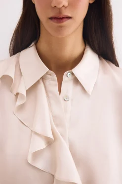 Camisa satén volante