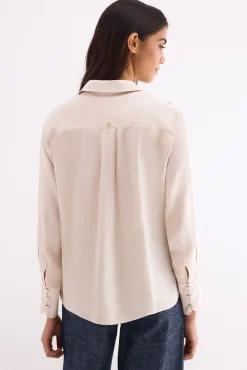Camisa satén volante