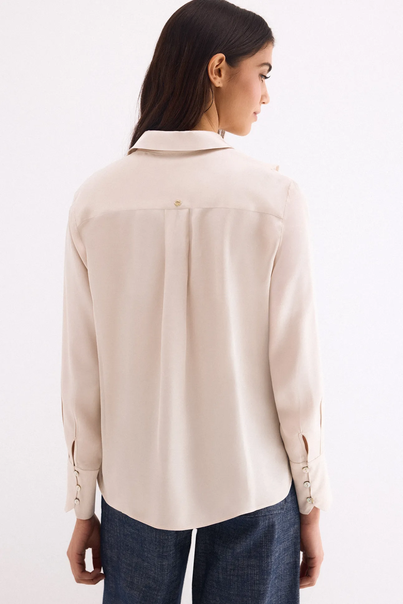 Camisa satén volante
