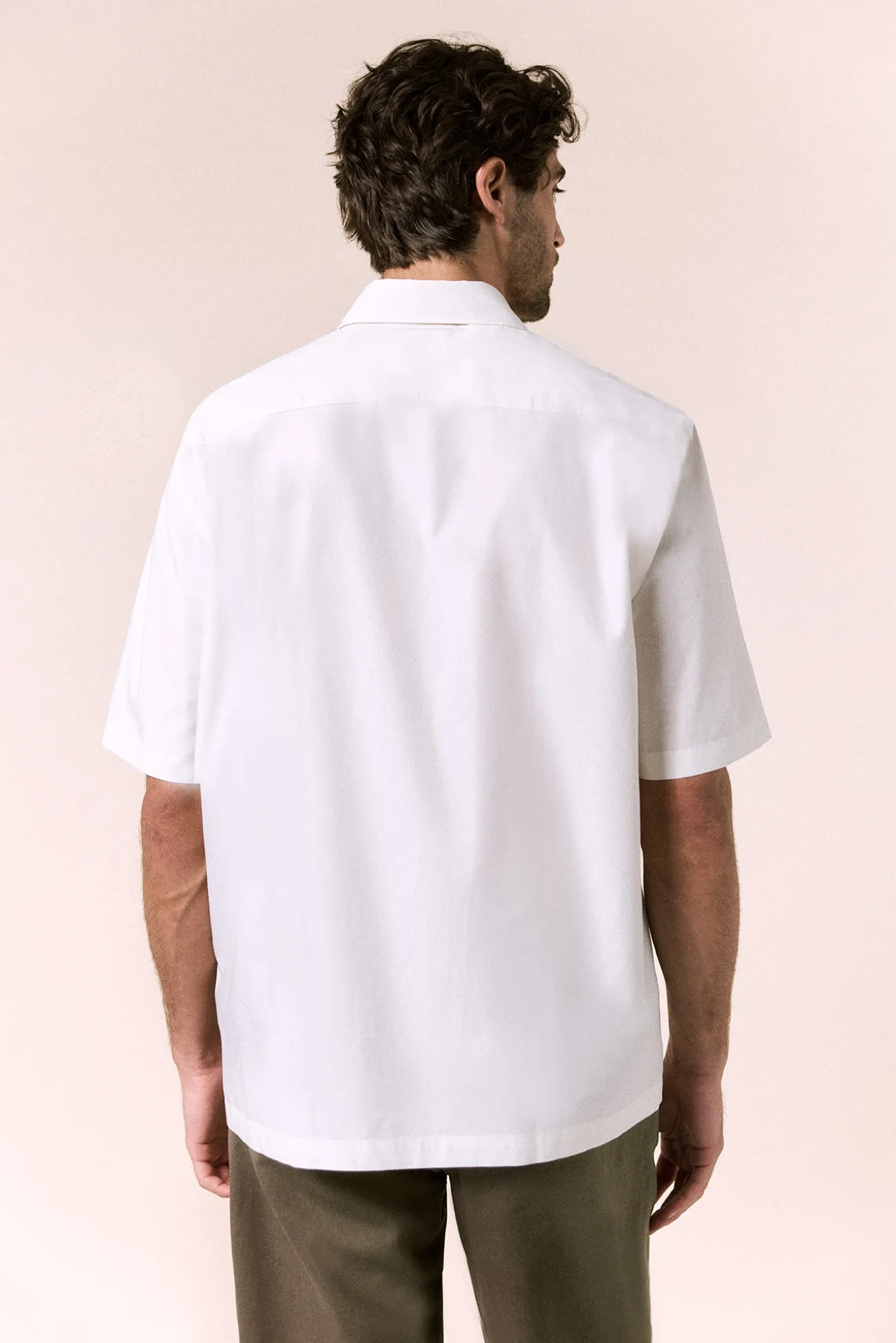 Camisas lisa popelín manga corta