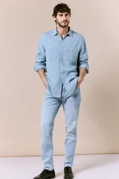 Camisa vaquera manga larga