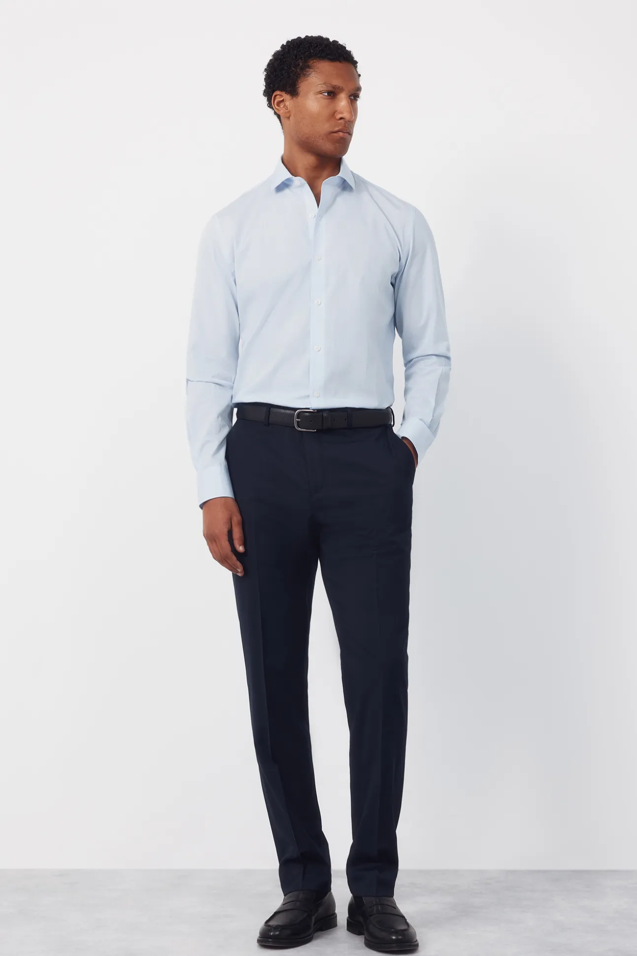 Camisa vestir cuadros slim fit fácil plancha