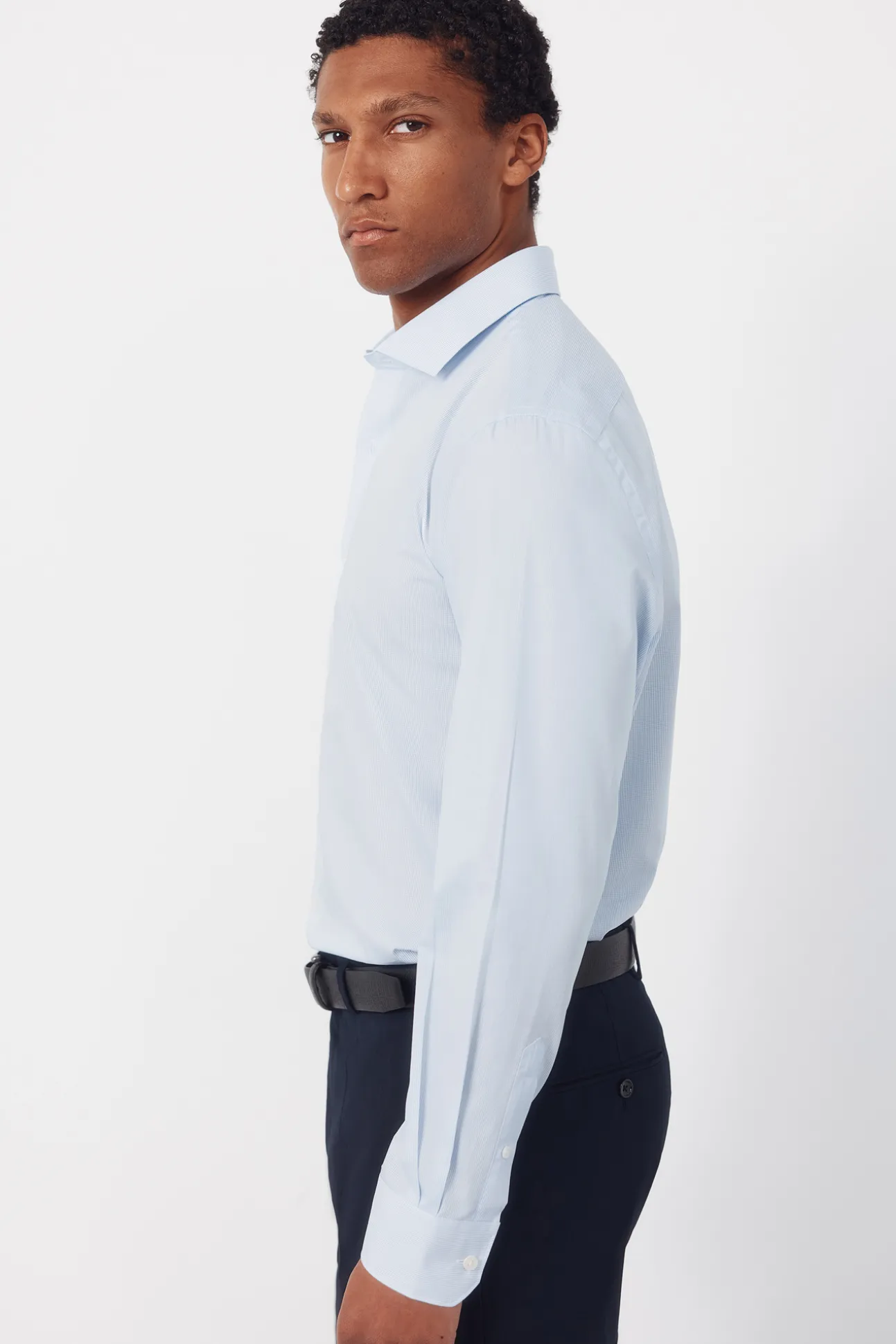Camisa vestir cuadros slim fit fácil plancha