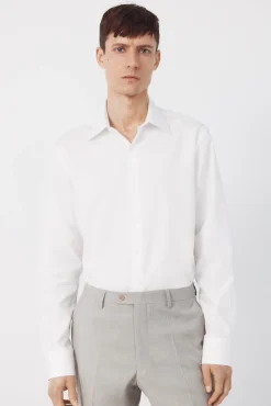 Camisa vestir lisa algodón tencel