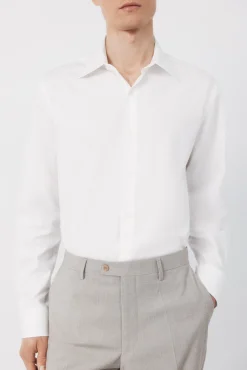 Camisa vestir lisa algodón tencel