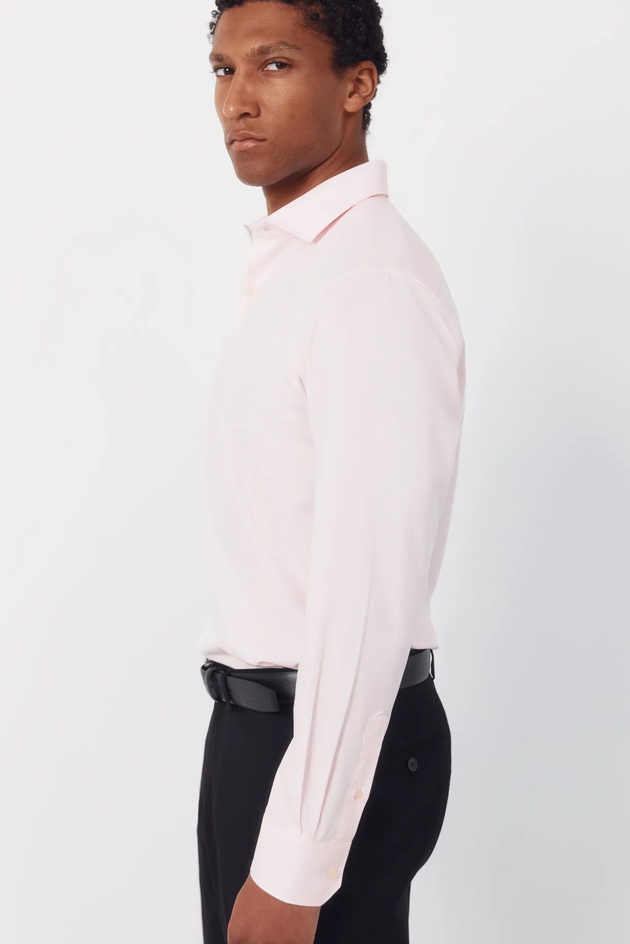 Camisa vestir lisa fácil plancha