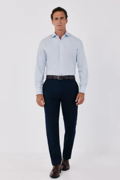 Camisa vestir lisa fácil plancha puño gemelos