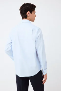 Camisa vestir lisa non iron + antimanchas puño gemelo