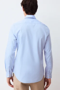 Camisa vestir lisa non iron + antimanchas slim fit