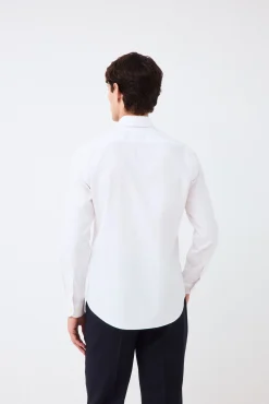 Camisa vestir lisa non iron + antimanchas slim fit