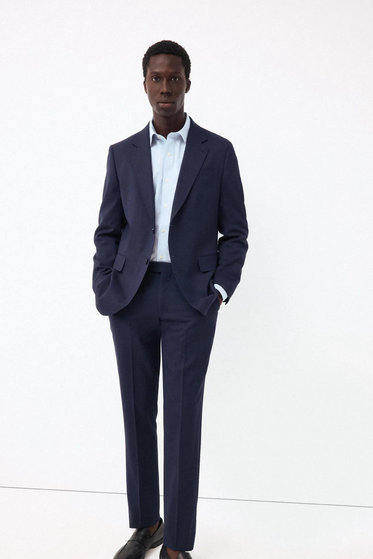 Camisa vestir rayas non iron + antimanchas slim fit