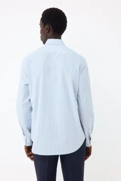 Camisa vestir rayas non iron + antimanchas slim fit