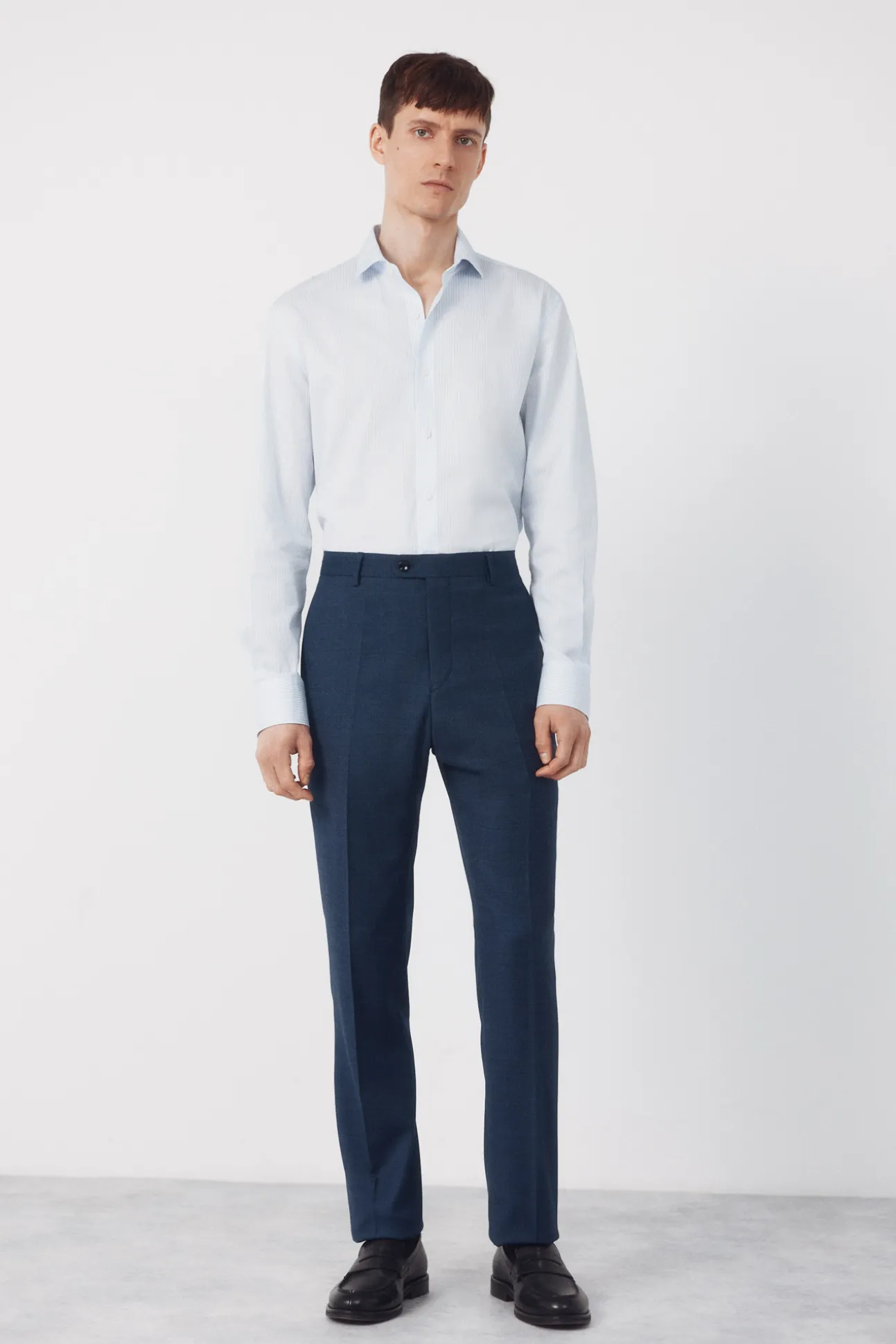 Camisa vestir rayas slim fit fácil plancha