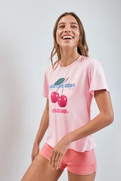 Camiseta apertura espalda rosa