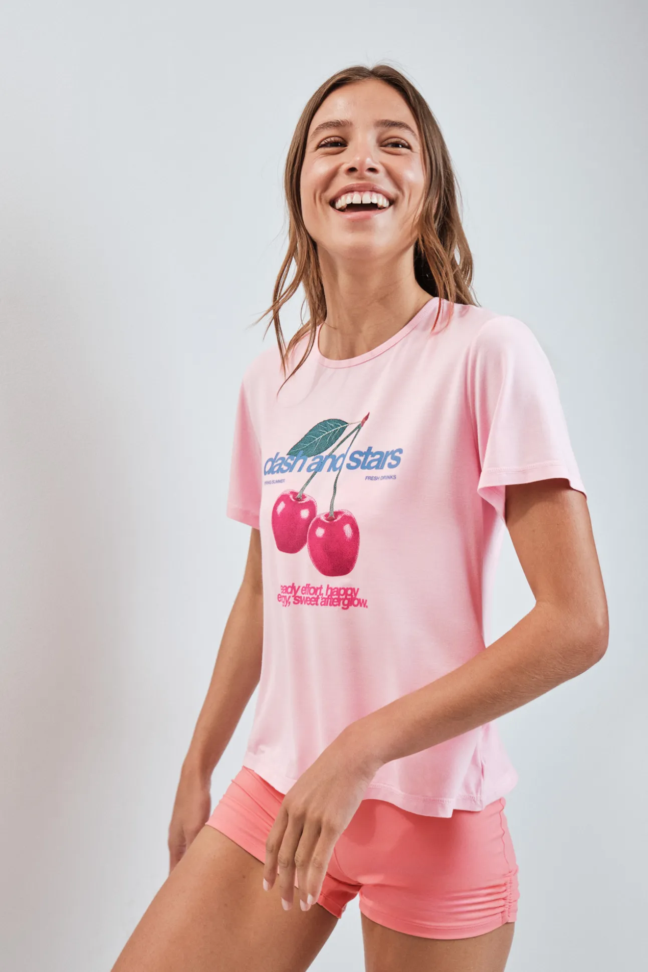 Camiseta apertura espalda rosa
