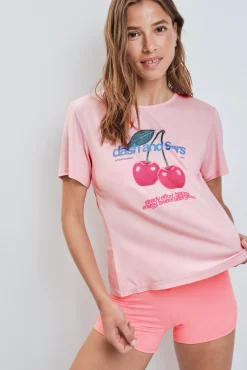 Camiseta apertura espalda rosa