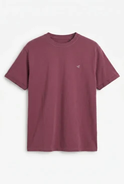 Camiseta básica lavada con bordado avión