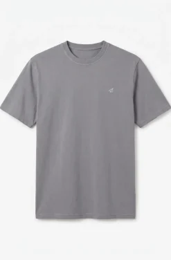 Camiseta básica lavada con bordado avión