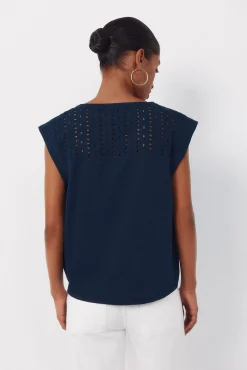Camiseta canesú espalda bordado