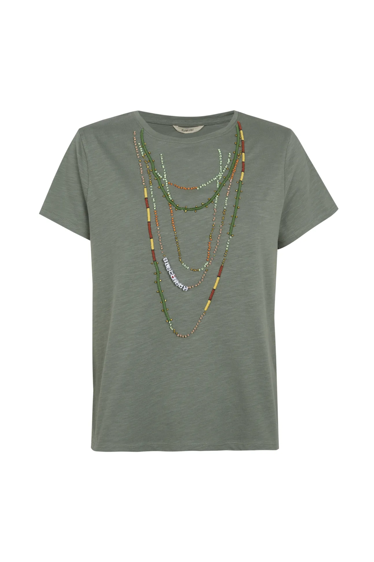 Camiseta collar abalorios