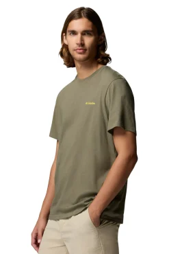 Camiseta con estampado de naturaleza en la espalda