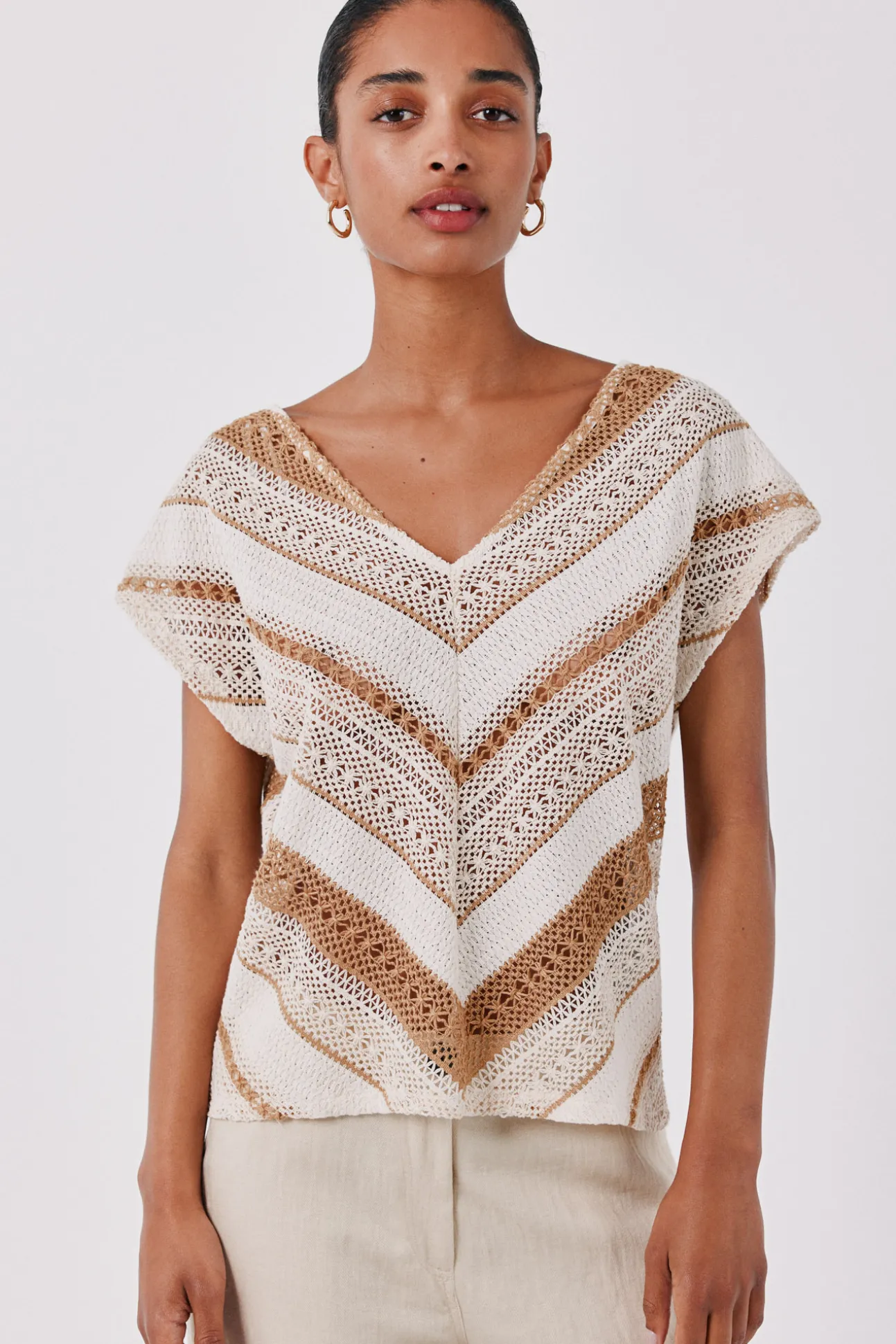Camiseta crochet multicolor