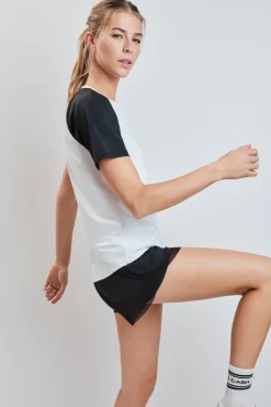 Camiseta manga corta blanca contraste